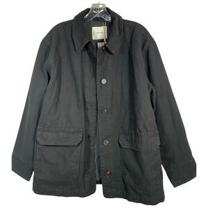 NWT Everlane Barn Jacket Womens M Black Organic Cotton Canvas Chore Coat NWT